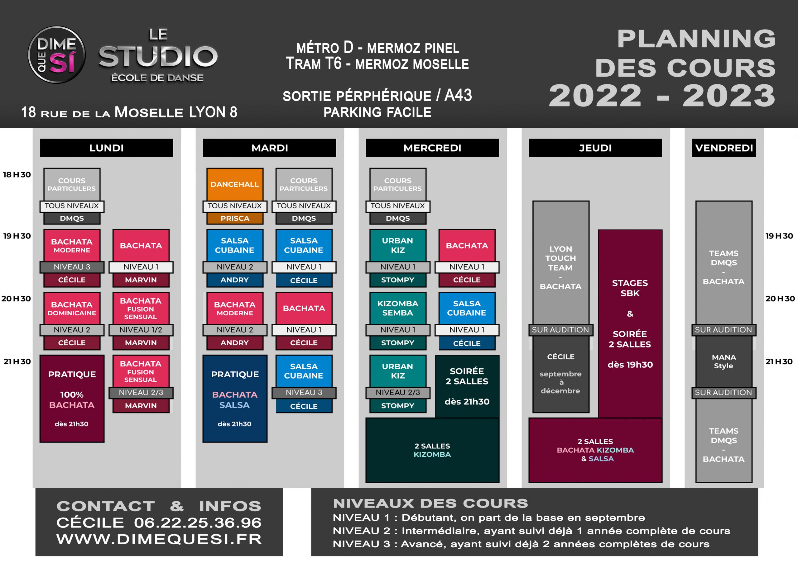 Planning Cours 2022-23