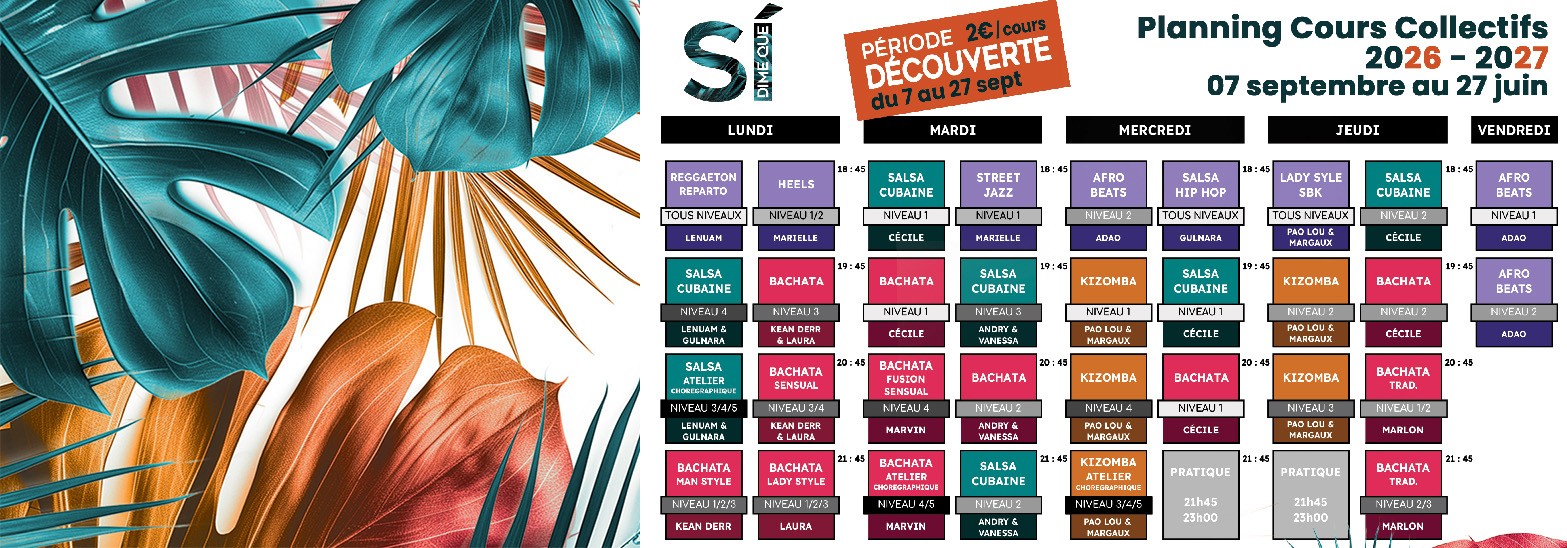 PLANNING DES COURS ET ESSAIS
